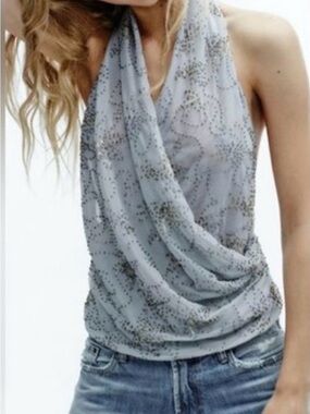 Zara Beaded Halter Top BNWT